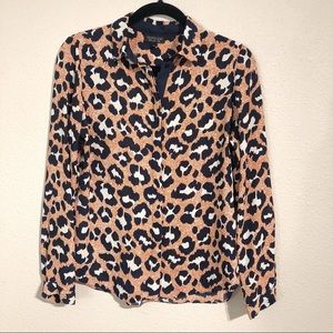 Topshop | Leopard Print Long Sleeve Blouse